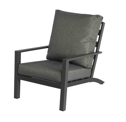 MOSS MOSS-0870NC - Armchair Aluminum Black Reclined Seat, Spun Poly Cushion Charcoal
