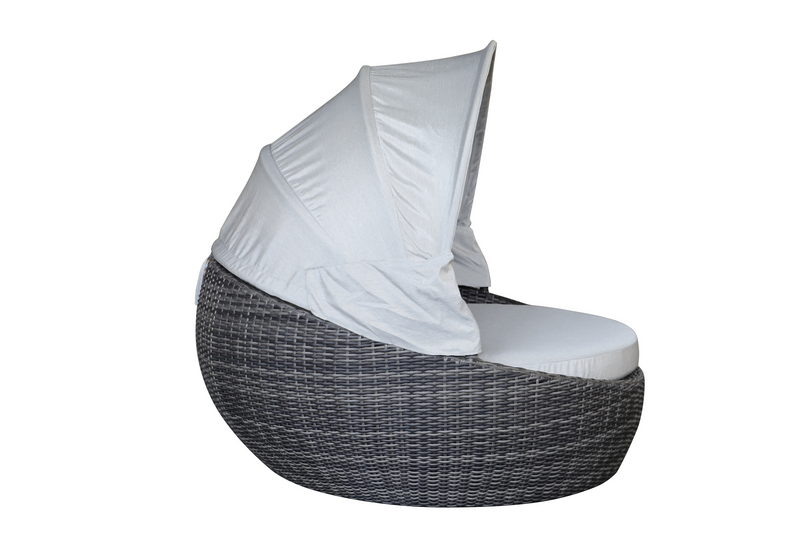 Load image into Gallery viewer, MOSS MOSS-0934GB - Aluminum Daybed in GREYBROWN half-round wicker, CHARCOAL cushions
