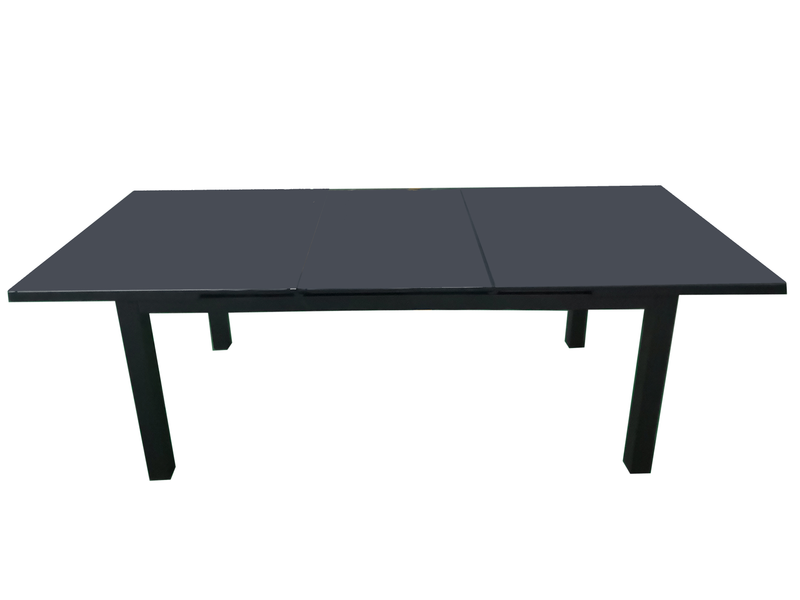 Chargez l&#39;image dans la visionneuse de la galerie, MOSS MOSS-102NC - Collection Akumal, Table extensible en aluminium noir mat avec lattes en aluminium noir et mécanisme coulissant haut/bas 71&quot;(95&quot; avec extension) x 39&quot; x H 29,1&quot;
