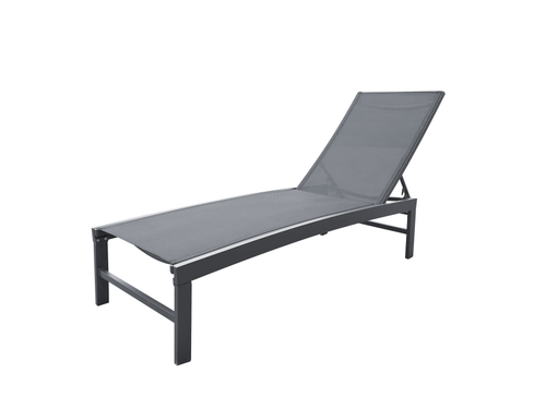 MOSS MOSS-C29N - Carolina Collection, Black textilene lounge chair - Black aluminum structure 24,4