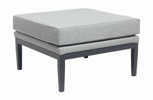 MOSS MOSS-LN003NG - Black Aluminum 3-Piece Compact Sectional Set with Grey cushions