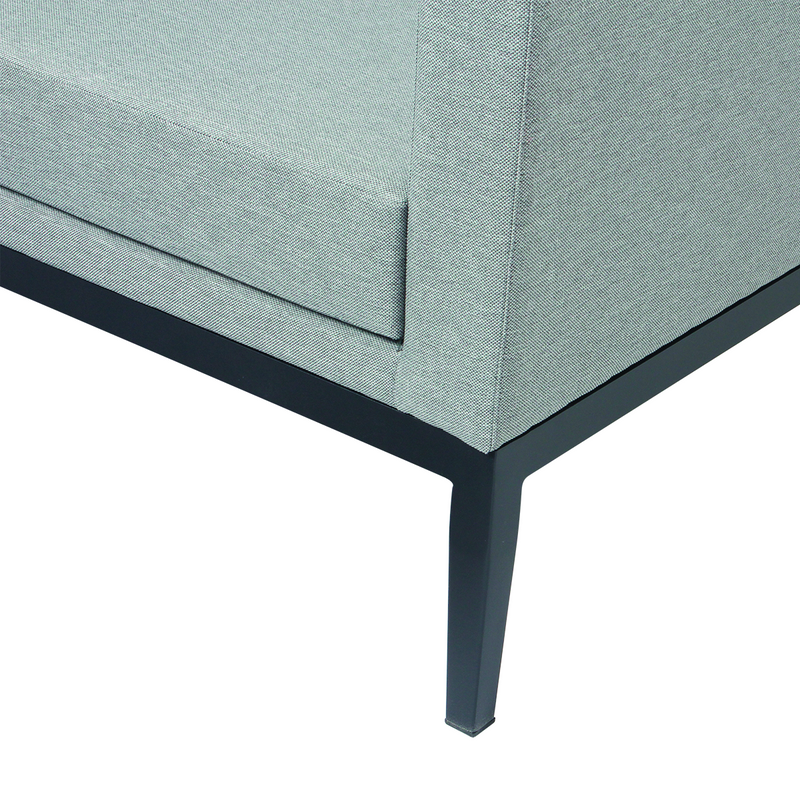 Chargez l'image dans la visionneuse de la galerie, MOSS MOSS-LN003NG - Black Aluminum 3-Piece Compact Sectional Set with Grey cushions
