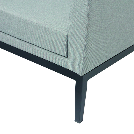 MOSS MOSS-LN003NG - Black Aluminum 3-Piece Compact Sectional Set with Grey cushions