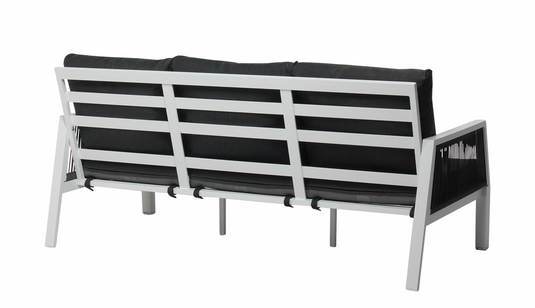 MOSS MOSS-LN004WC - 4pcs White Aluminum Conversation Set with Charcoal cushions