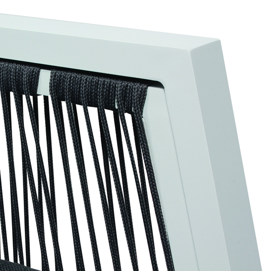 MOSS MOSS-LN004WC - 4pcs White Aluminum Conversation Set with Charcoal cushions