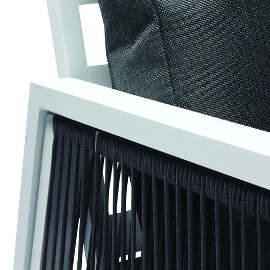 MOSS MOSS-LN004WC - 4pcs White Aluminum Conversation Set with Charcoal cushions