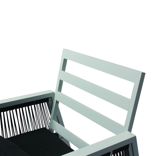 MOSS MOSS-LN004WC - 4pcs White Aluminum Conversation Set with Charcoal cushions