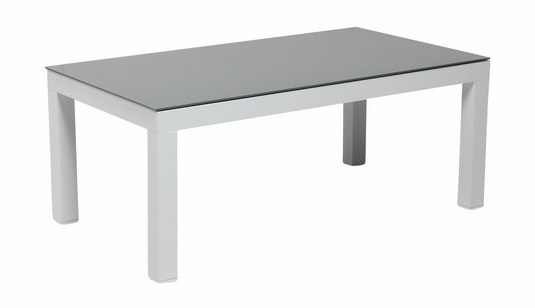 MOSS MOSS-LN004WC - 4pcs White Aluminum Conversation Set with Charcoal cushions