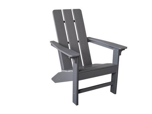 MOSS MOSS-OG009G - Chaise Adirondack moderne, dossier plat et accoudoirs gris