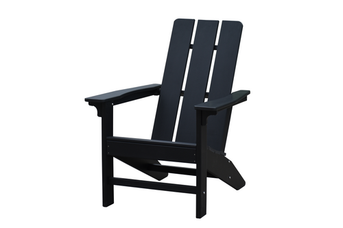 MOSS MOSS-OG009N - Chaise Adirondack moderne, dossier plat et accoudoirs noirs