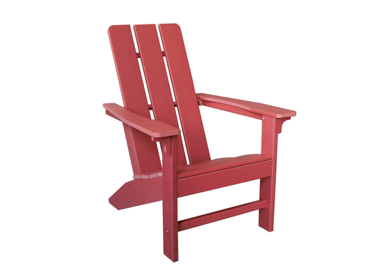 MOSS MOSS-OG009R - Chaise Adirondack moderne, dossier plat et accoudoirs rouges