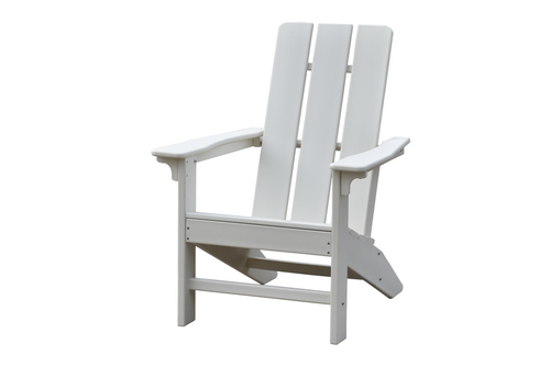 Modern Adirondack Chair in HDPE Flat Back and Armrests WHITE