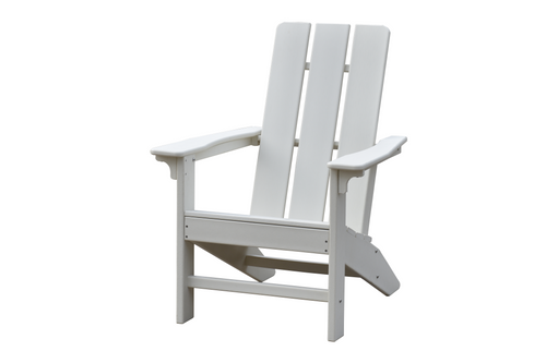 MOSS MOSS-OG009W - Chaise Adirondack moderne, dossier plat et accoudoirs blancs