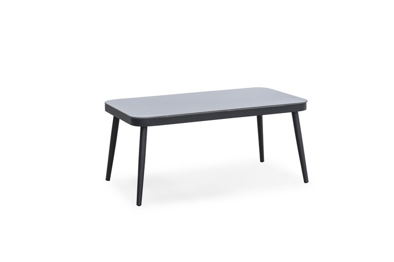 Chargez l'image dans la visionneuse de la galerie, MOSS MOSS-PS011NGF - Black Aluminum 4-Piece Conversation Set with Dark Gray cushions and rope details
