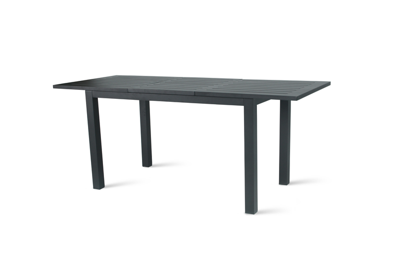 Chargez l&#39;image dans la visionneuse de la galerie, MOSS MOSS-T206C - Collection Akumal, Table extensible en aluminium anthracite avec lattes en aluminium anthracite et mécanisme papillon 71&quot;(95&quot; avec extension) x 39&quot; x H 29,1&quot;
