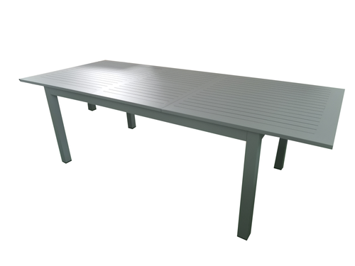 MOSS MOSS-T206GP - Collection Akumal, Table extensible en aluminium gris clair avec lattes en aluminium gris clair et mécanisme papillon 71