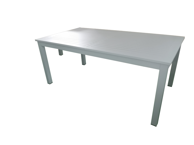 Chargez l&#39;image dans la visionneuse de la galerie, MOSS MOSS-T206GP - Collection Akumal, Table extensible en aluminium gris clair avec lattes en aluminium gris clair et mécanisme papillon 71&quot;(95&quot; avec extension) x 39&quot; x H 29.1&quot;
