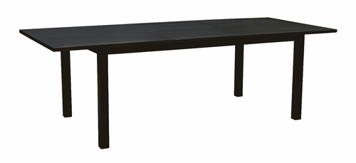 MOSS MOSS-T206N - Collection Akumal, Table extensible en aluminium noir mat avec lattes en aluminium noir et mécanisme papillon 71