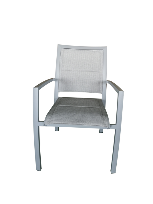 MOSS MOSS-T316GPRP - Chaise en aluminium gris + textilène coussiné mix taupe