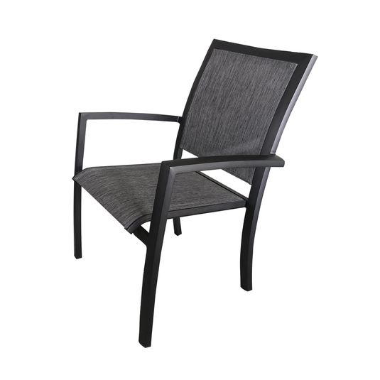 BLACK alu chair + CHARCOAL textilene - RACKTRENDZ