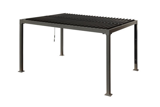 Pergola 10'x10' lames verticales ajustables, structure aluminium BOX 1/3