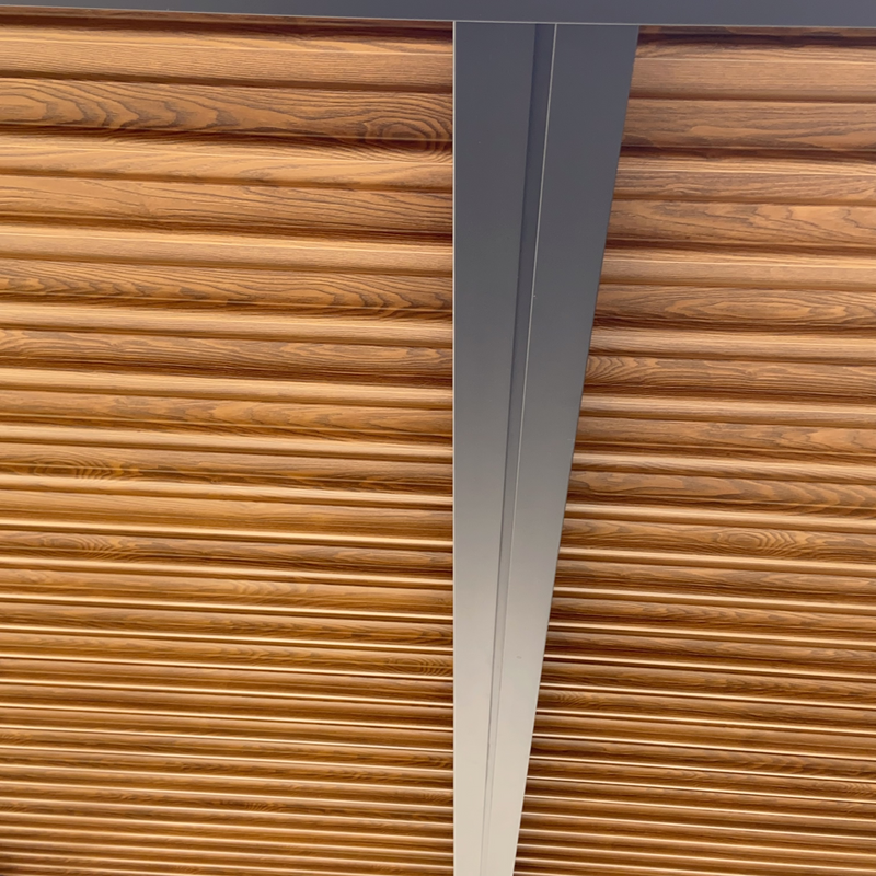 Load image into Gallery viewer, MOSS MOSS-WH1012HT - Black Aluminum 10'x12' Pergola with adjustable Wood vertical slats
