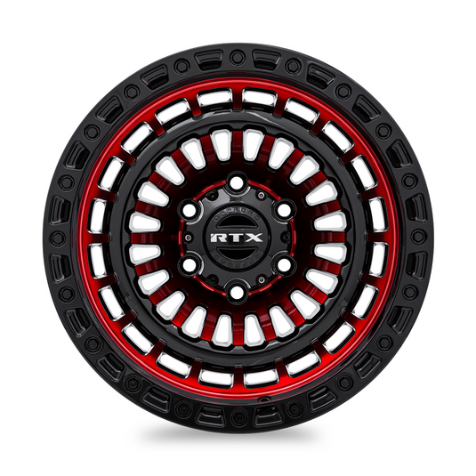 RTX® (Offroad) • 083092 • Moab • Noir brillant rouge usiné • 17x9 5x127 ET-15 CB71.5