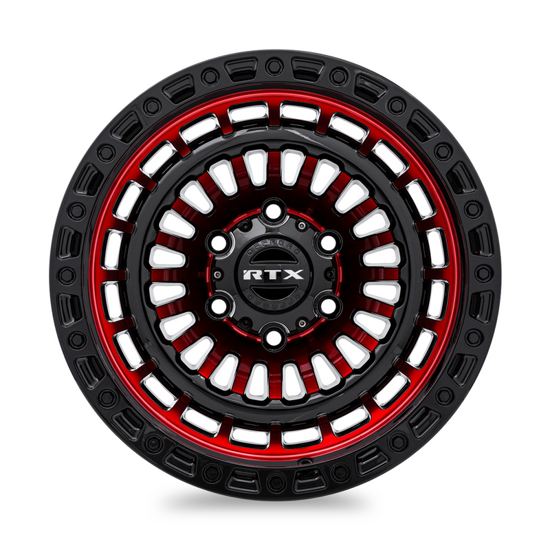 Chargez l&#39;image dans la visionneuse de la galerie, RTX® (Offroad) • 083095 • Moab • Noir brillant rouge usiné • 18x9 6x135 ET0 CB87.1
