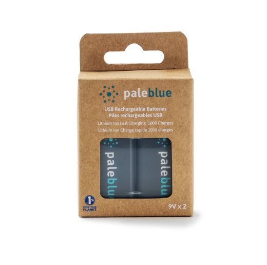 Load image into Gallery viewer, Pale Blue Earth PB-9V-C - (2) 9V USB Rechargeable Smart Batteries with 2 in 1 charging cable - RACKTRENDZ
