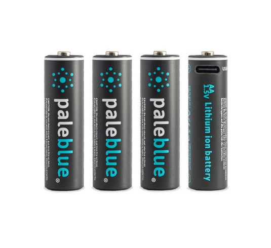Pale Blue Earth PB-AA-C - (4) AA USB Rechargeable Smart Batteries with 4 in 1 charging cable - RACKTRENDZ
