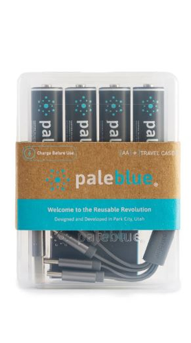 Pale Blue Earth PB-AA-C - (4) AA USB Rechargeable Smart Batteries with 4 in 1 charging cable - RACKTRENDZ