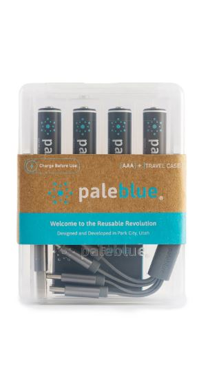 Load image into Gallery viewer, Pale Blue Earth PB-AAA-C - (4) AAA USB Rechargeable Smart Batteries with 4 in 1 charging cable - RACKTRENDZ
