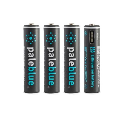 Load image into Gallery viewer, Pale Blue Earth PB-AAA-C - (4) AAA USB Rechargeable Smart Batteries with 4 in 1 charging cable - RACKTRENDZ
