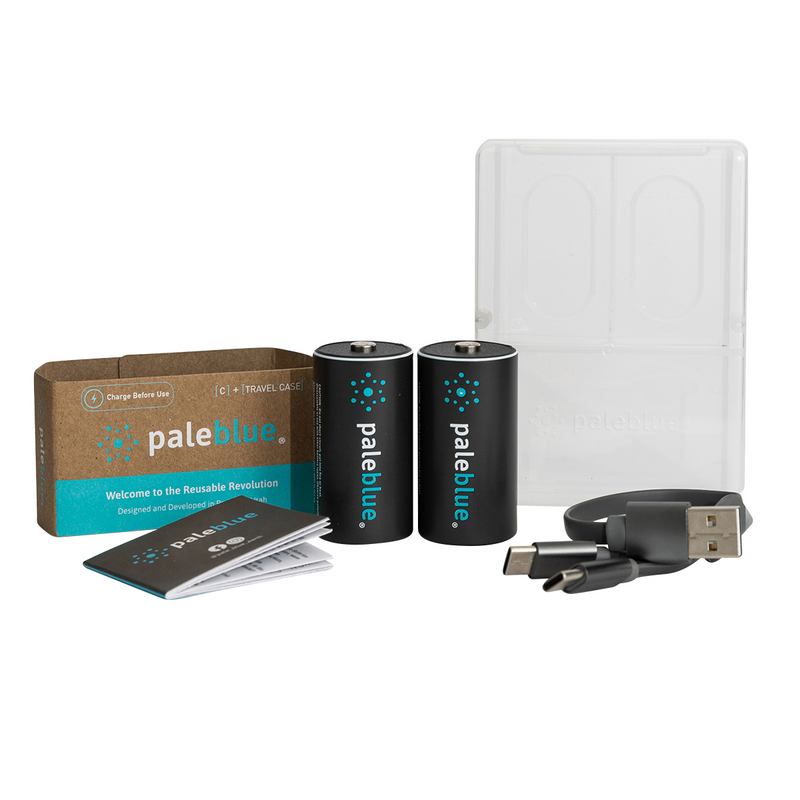 Load image into Gallery viewer, Pale Blue Earth PB-C-C - (2) C USB Rechargeable Smart Batteries with 2 in 1 charging cable
