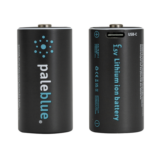 Pale Blue Earth PB-C-C - (2) C USB Rechargeable Smart Batteries with 2 in 1 charging cable