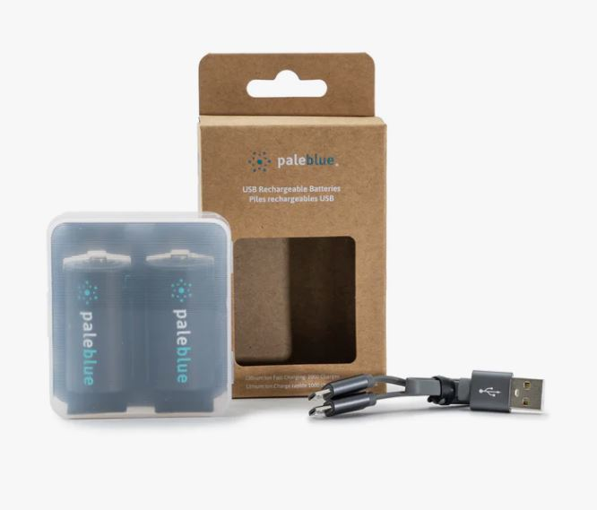 Load image into Gallery viewer, Pale Blue Earth PB-C-C - (2) C USB Rechargeable Smart Batteries with 2 in 1 charging cable - RACKTRENDZ
