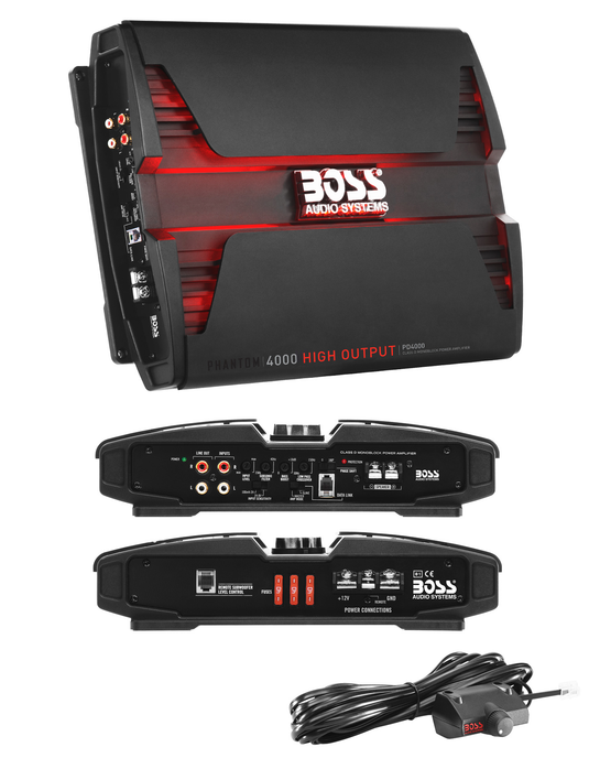 Boss PD4000 - Phantom Amplifier Monoblock Class D 4000W 15"L x 10.31"W x 2.25"H - RACKTRENDZ