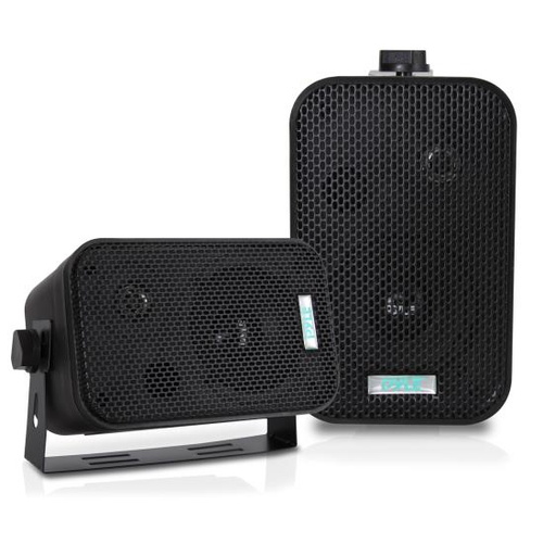 Pyle 3.5'' Indoor/Outdoor Waterproof Speakers (Black) (Pair) - RACKTRENDZ
