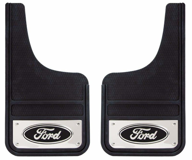 Load image into Gallery viewer, Plasticolor 001837R01 - Ford 12&quot;X23&quot; Heavy Duty Front Black Mud Guards - RACKTRENDZ
