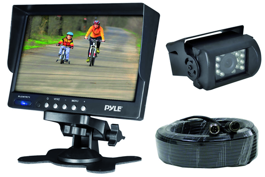 Pyle PLCMTR71 - Weatherproof Rearview Backup Camera & Monitor Video System, Commercial Grade, 7'' Monitor, Dual DC 12-24V for Bus, Truck, Trailer, Van - RACKTRENDZ