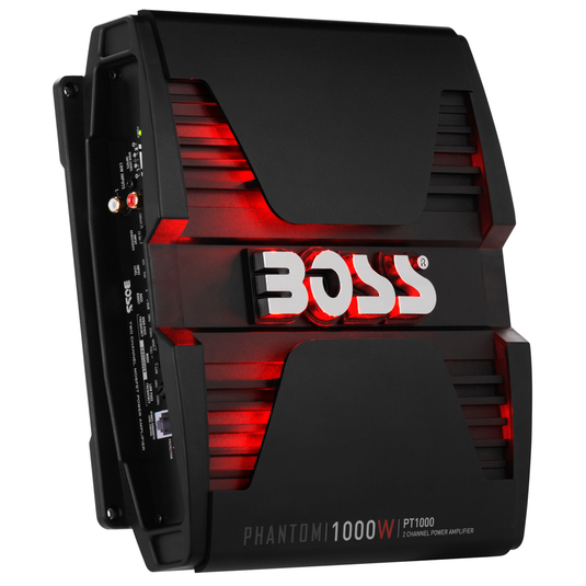 Boss PT1000 - Phantom MODEL 1000W High Output 2 Channel Full Range, Class A/B Amplifier Dim:9.5