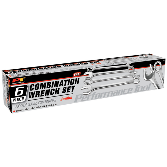 Performance Tools PTS-6 - Super Jumbo Combination Wrench Set 6 Pieces