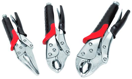 Performance Tools PTW30713 - 3 Piece Lock Grip Plier Set - RACKTRENDZ