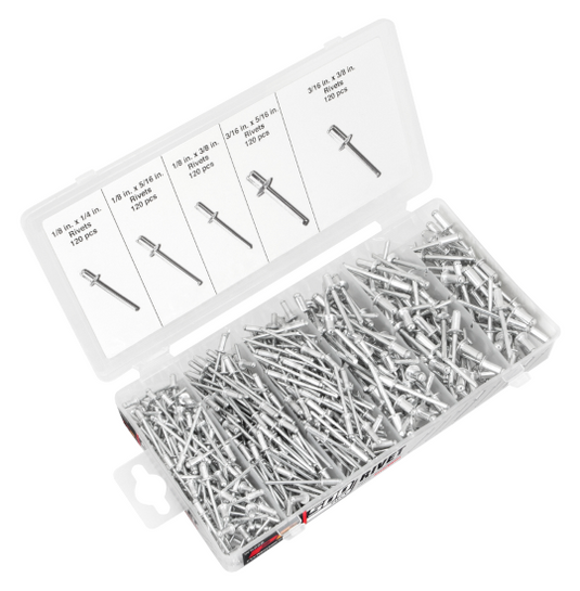 Performance Tools W5228 - Various Assortment Set of Rivets 1/4" to 3/8" (pack of 500)