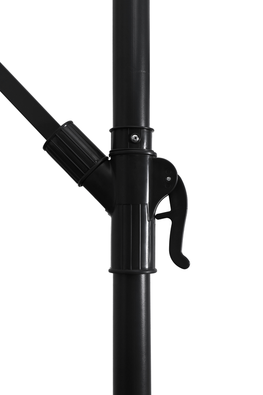 Patio Zone PZ-0501N - Parasol inclinable et décalé de 10 pi en polyester protégé contre les UV - Noir