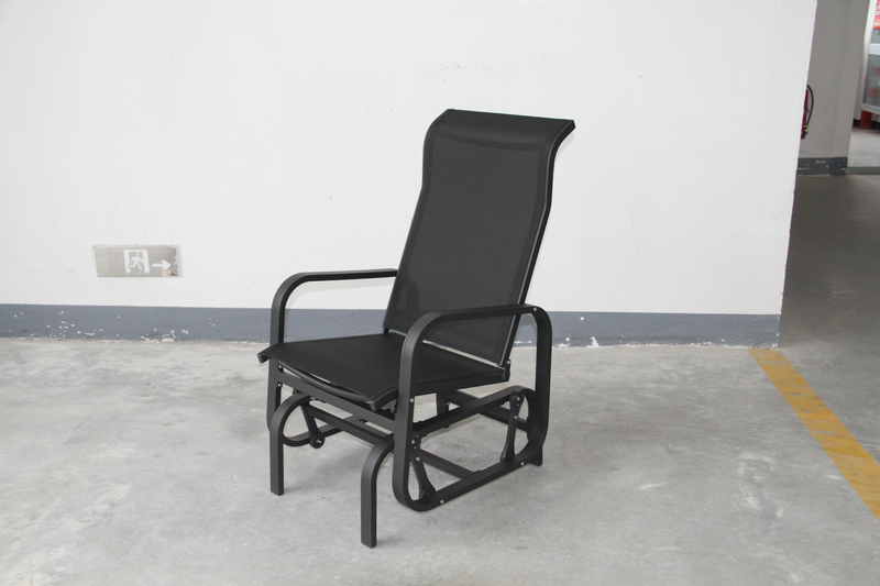 Chargez l'image dans la visionneuse de la galerie, Patio Zone PZ-SN23-020 - Chaise oscillante 1 place en textilène avec cadre en aluminium - Noir
