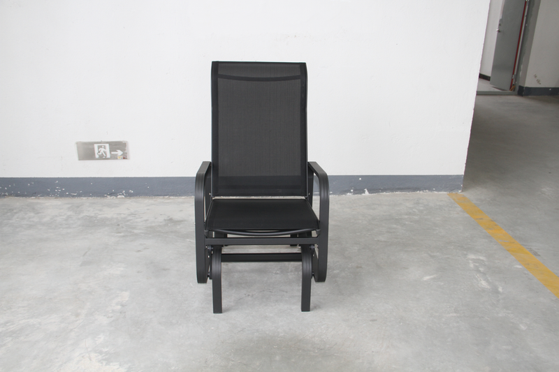 Chargez l'image dans la visionneuse de la galerie, Patio Zone PZ-SN23-020 - Chaise oscillante 1 place en textilène avec cadre en aluminium - Noir
