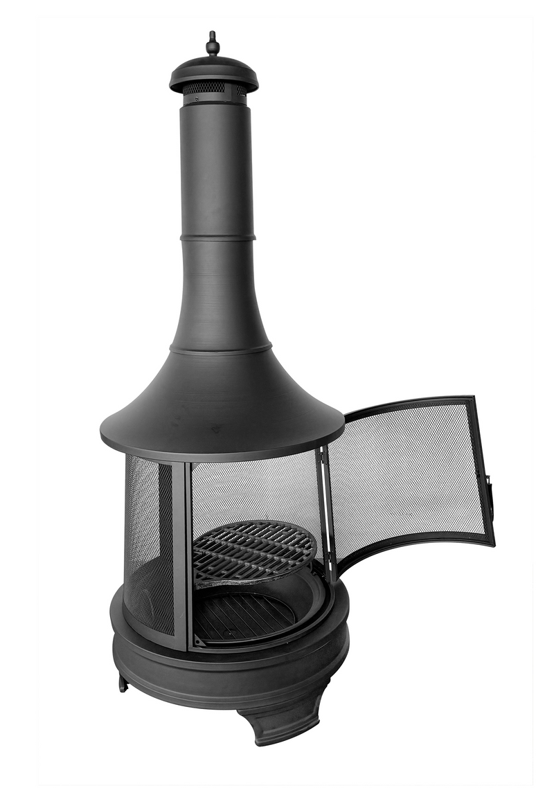 Chargez l'image dans la visionneuse de la galerie, Patio Zone PZ-VS002N - Foyer d'extérieur en acier 30" x 70" avec grille de cuisson NOIR
