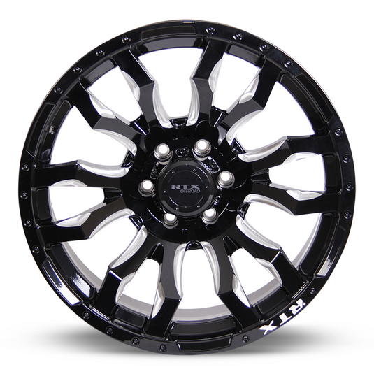 RTX® (Offroad) • 082958 • Patton • Gloss Black Milled Spoke • 20x9 6x139.7 ET10 CB106.1