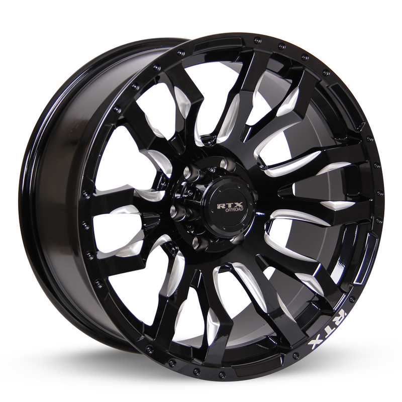 Load image into Gallery viewer, RTX® (Offroad) • 082859 • Patton • Gloss Black Milled Spoke • 20x9 8x170 ET18 CB125
